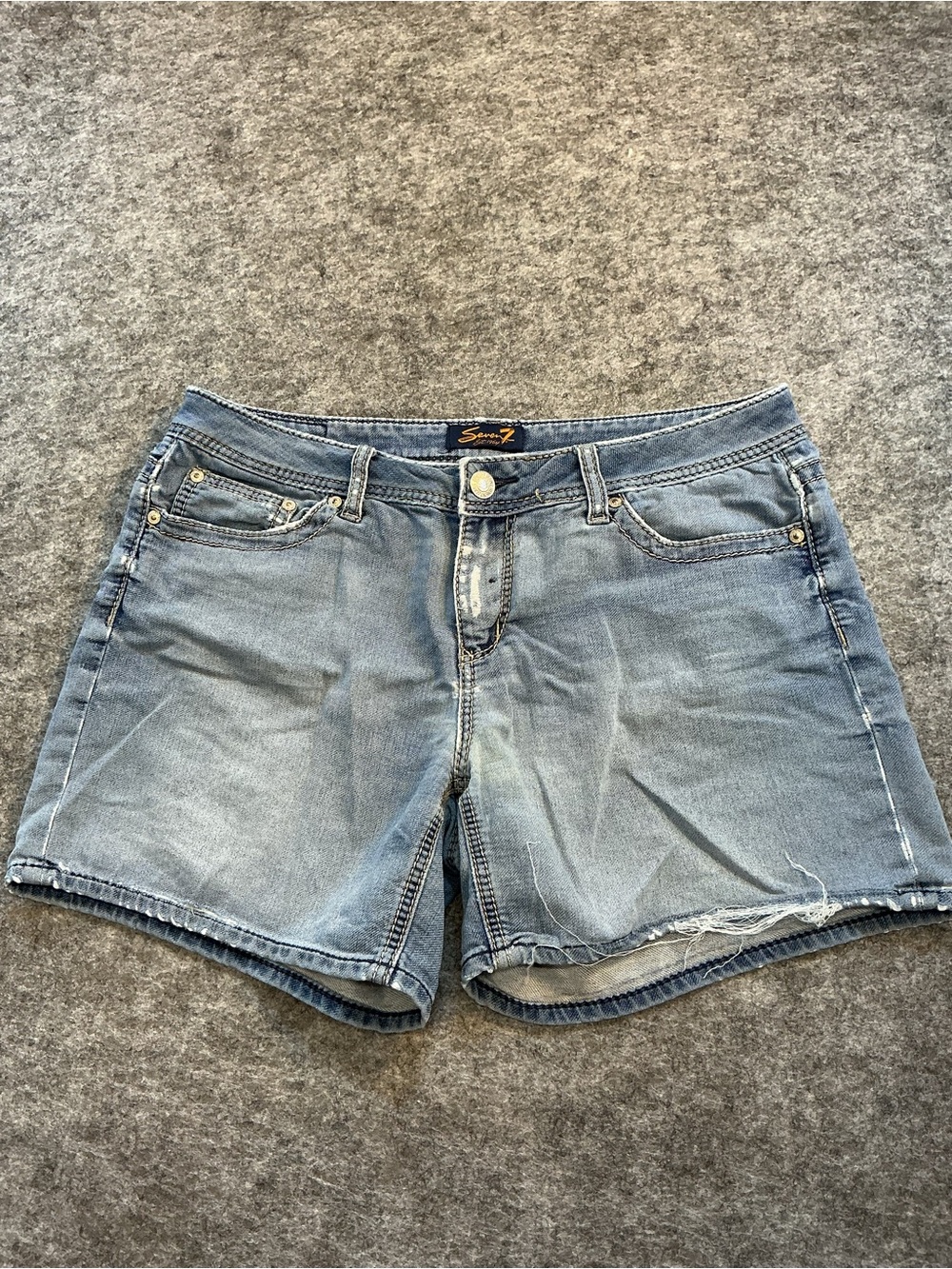 Seven7 Washed Light Blue Denim Cutoff Shorts Size 12